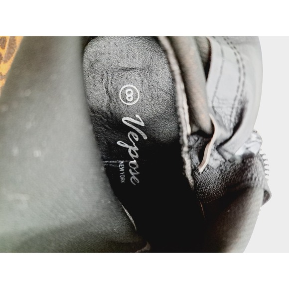 NWOB Vespose Thigh High Back Tie Leopard print soft upper 1/4 zip Boot 8. - Picture 8 of 8